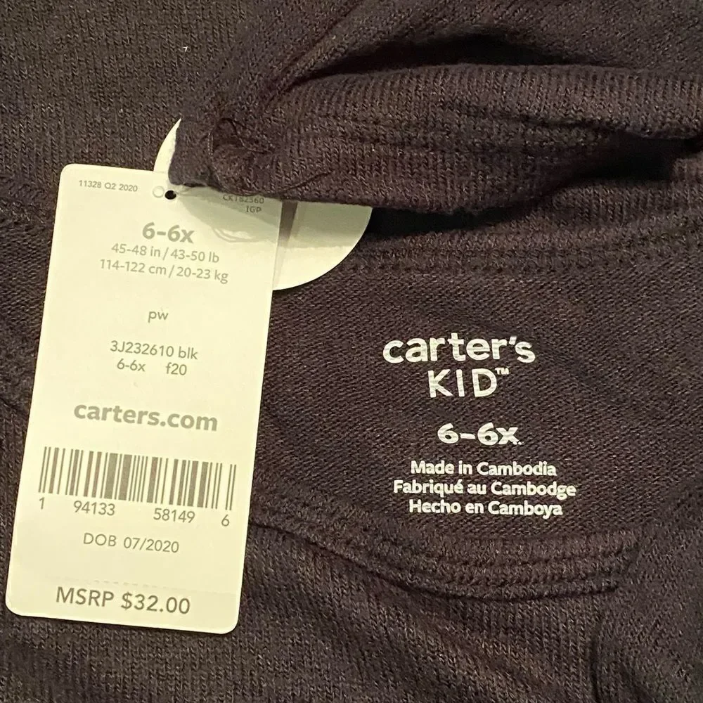 Carter’s Girls Plaid Peplum Jersey Top